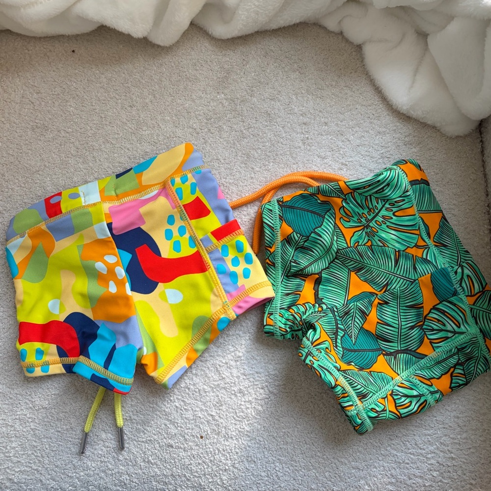 SwimZip kids Euro shorties bathing suit bottoms size 12-18 set of two